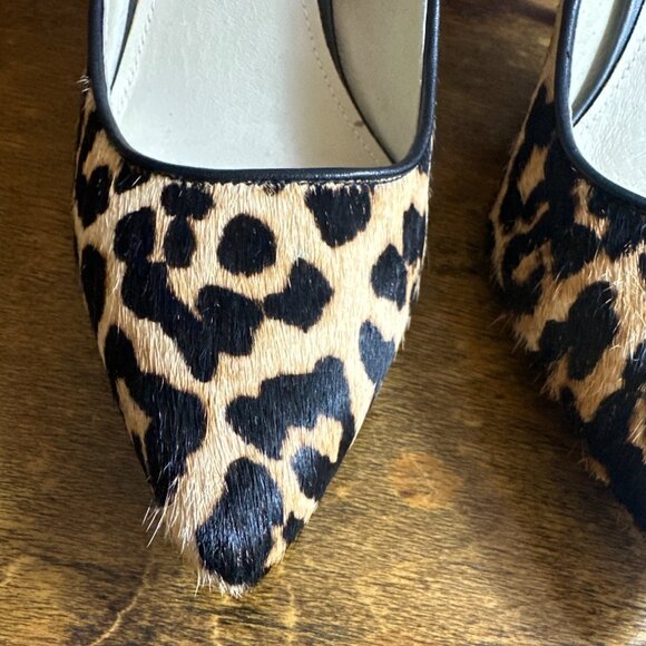 Michael Kors Leopard Print Calf Hair Pointed Toe Stiletto 3” Heels Size 8M - Picture 6 of 12